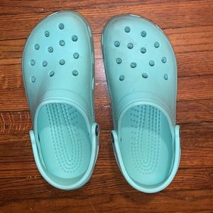 Teal blue Crocs